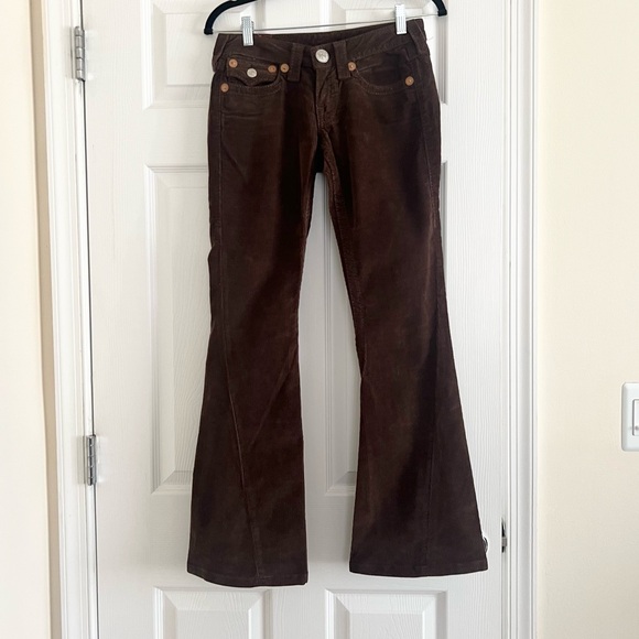 True Religion Y2K Joey Big T Corduroy Flare Pants - Picture 1 of 8